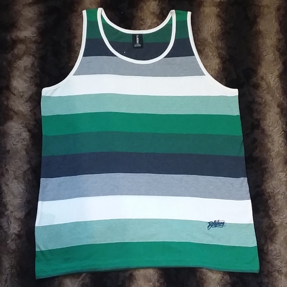 Billabong Other - Green, White, & Grey Striped Mens Billabong Tank